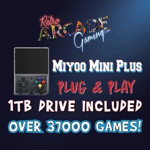 Miyoo Mini Plus - BLACK - Includes Over 37000 Games On A 1TB Micro SD Card Prein